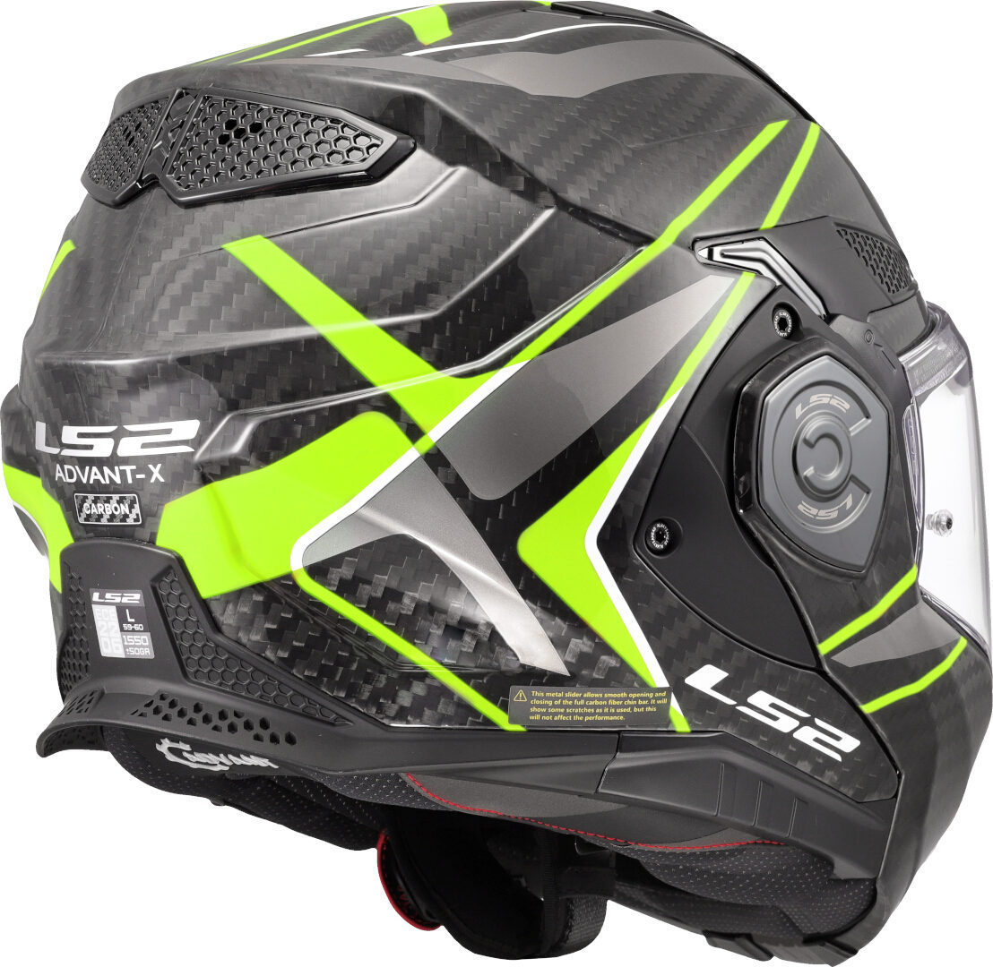 Side view of LS2 FF901 Advant X Carbon Future II Helmet, yellow, Size 2XL for Men