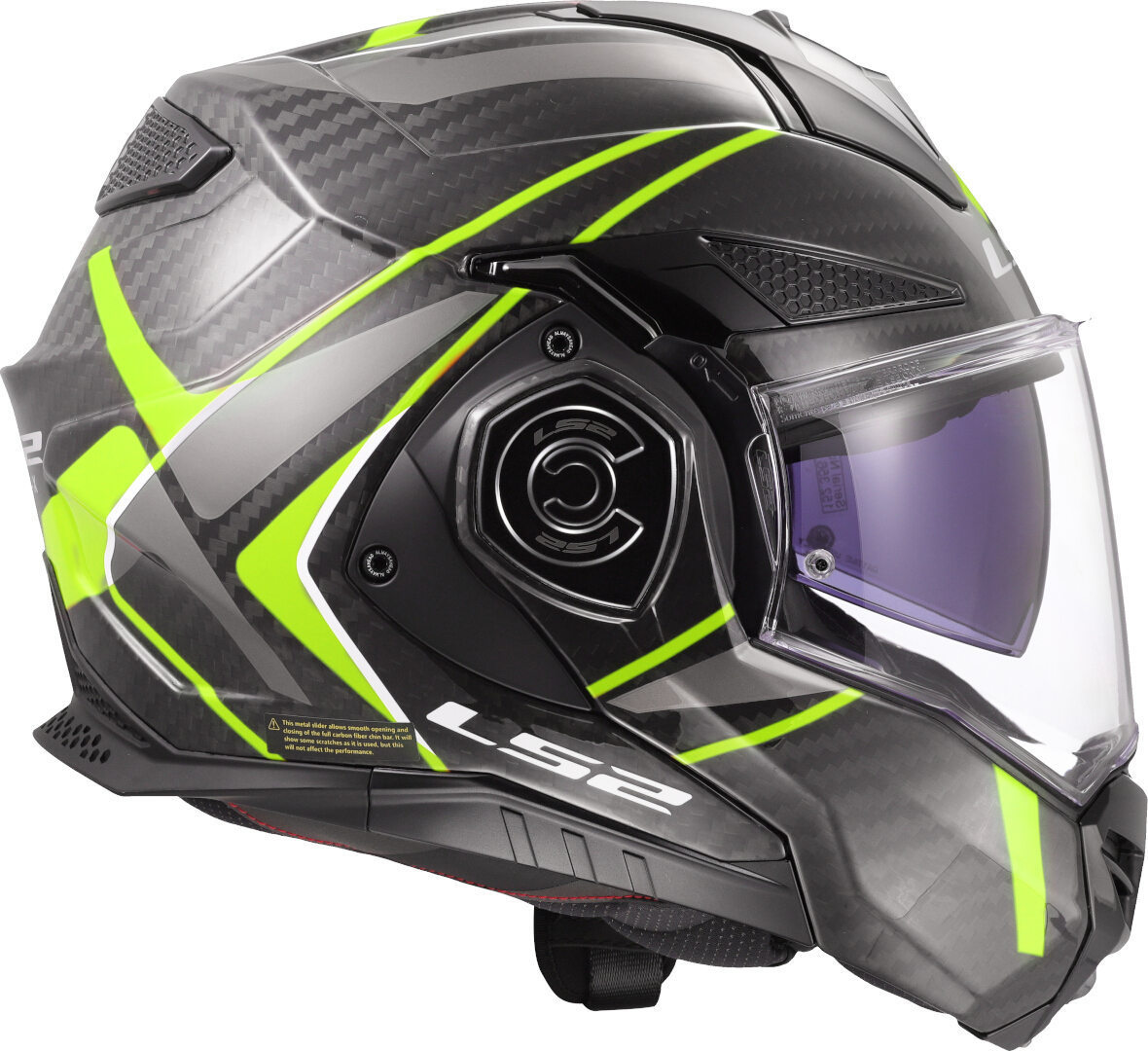 Side view of LS2 FF901 Advant X Carbon Future II Helmet, yellow, Size 2XL for Men