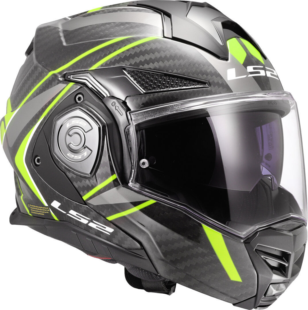 Side view of LS2 FF901 Advant X Carbon Future II Helmet, yellow, Size 2XL for Men