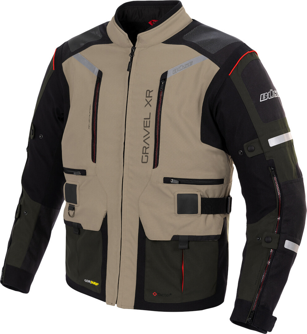 Büse Gravel XR Blouson textile de moto imperméable, beige, taille 62 pour Hommes