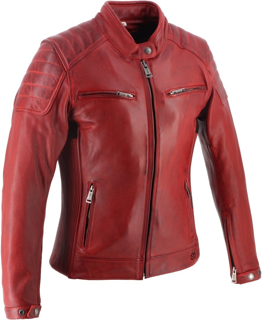 Side view of Helstons Jody Ladies Motorcycle Leather Jacket, red, Size XL for Women
