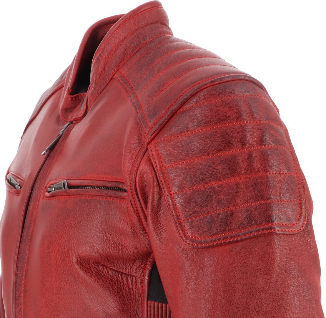 Side view of Helstons Jody Ladies Motorcycle Leather Jacket, red, Size XL for Women