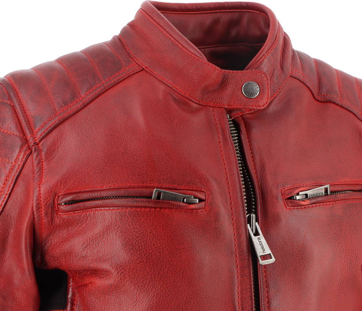 Side view of Helstons Jody Ladies Motorcycle Leather Jacket, red, Size XL for Women
