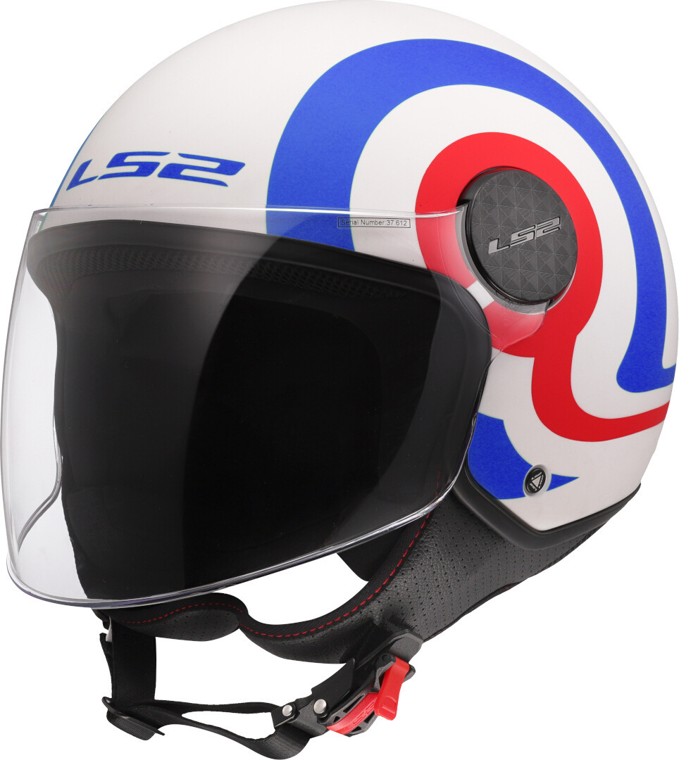 LS2 OF558 Sphere Lux Ii Urby Jet Helmet, White-Red-Blue, Size 2XL For Men