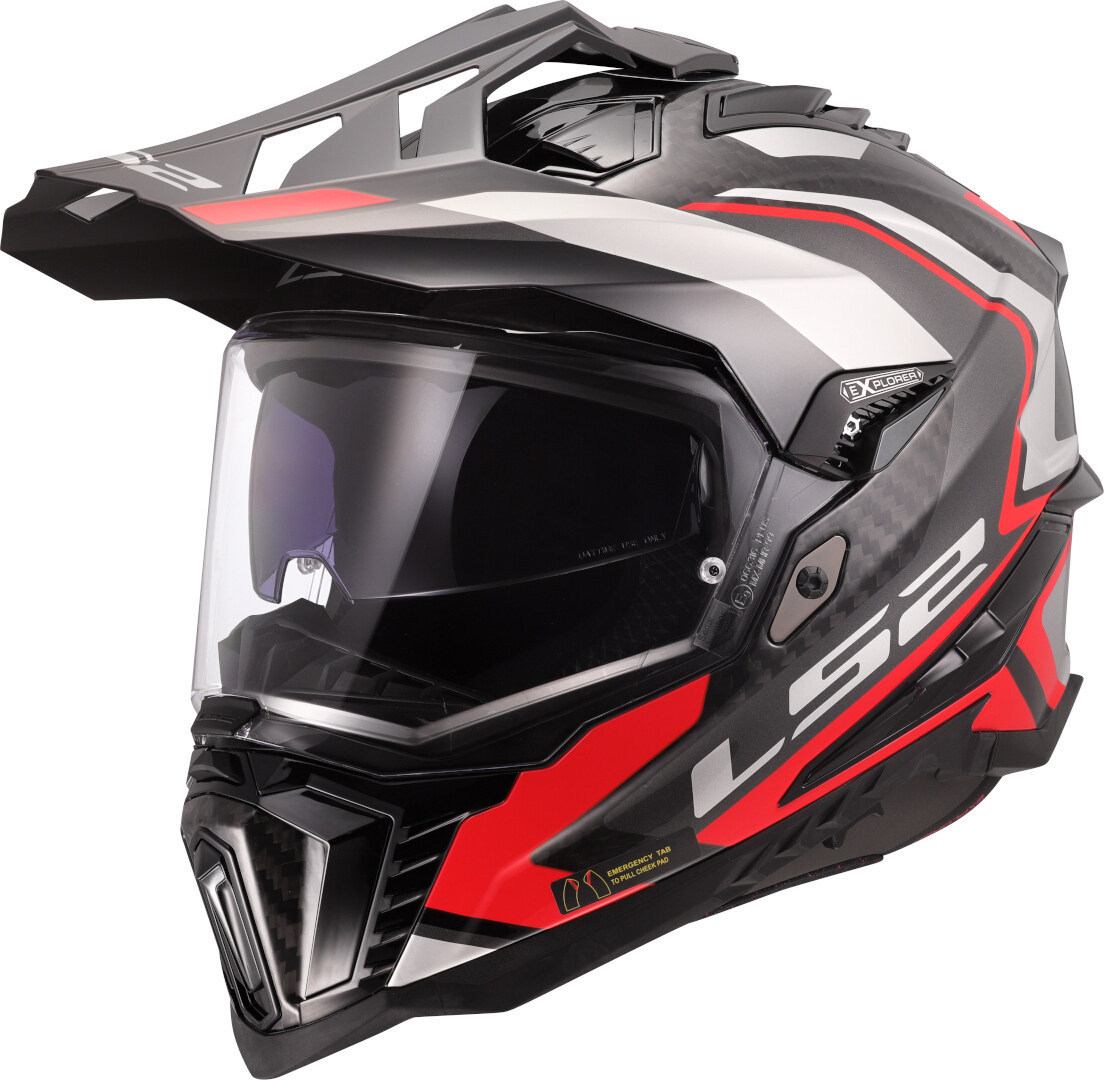LS2 MX701 Explorer Carbon Frontier II Шлем для мотокросса карбон/красный M (57/58) 