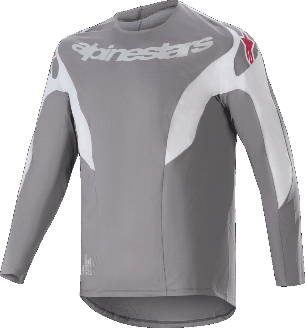Alpinestars A-Supra Race Long Sleeve Jersey, grey-white, Size XL for Men-image-632768021
