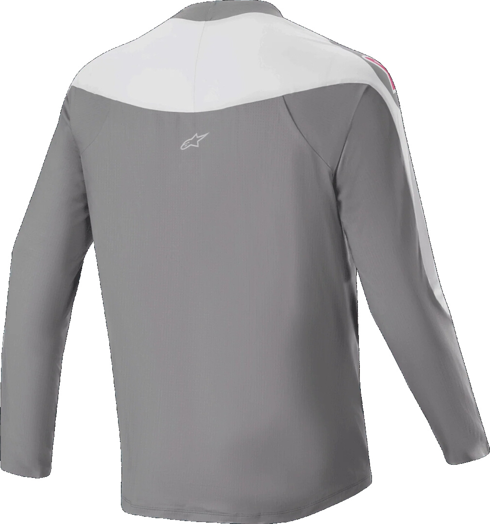 Side view of Alpinestars A-Supra Race Long Sleeve Jersey, grey-white, Size S for Men