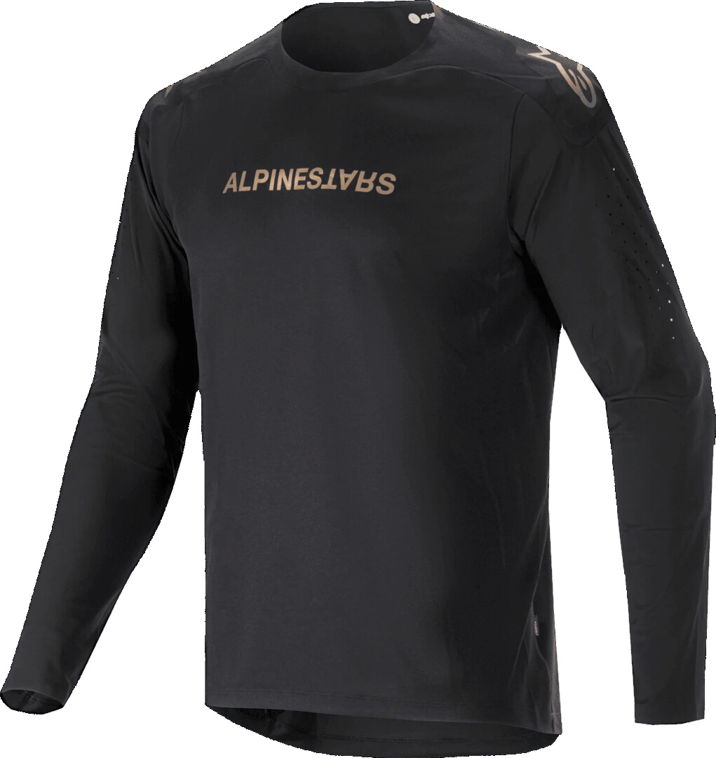 Alpinestars A-Aria Polartec Switch Long Sleeve Bicycle Jersey, black-gold, Size XL for Men-image-1321002311