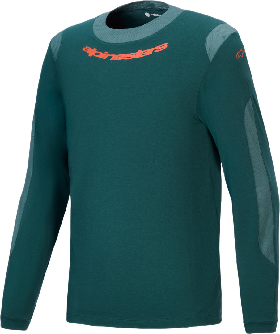 Alpinestars A-Dura Dri Wool Long Sleeve Bicycle Jersey, green, Size S for Men-image-742423886
