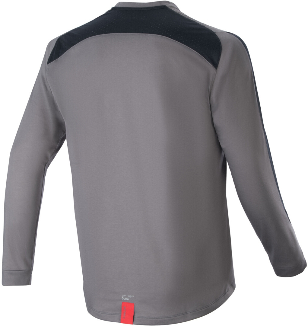 Side view of Alpinestars A-Dura Dri Astar Long Sleeve Bicycle Jersey, grey, Size M for Men