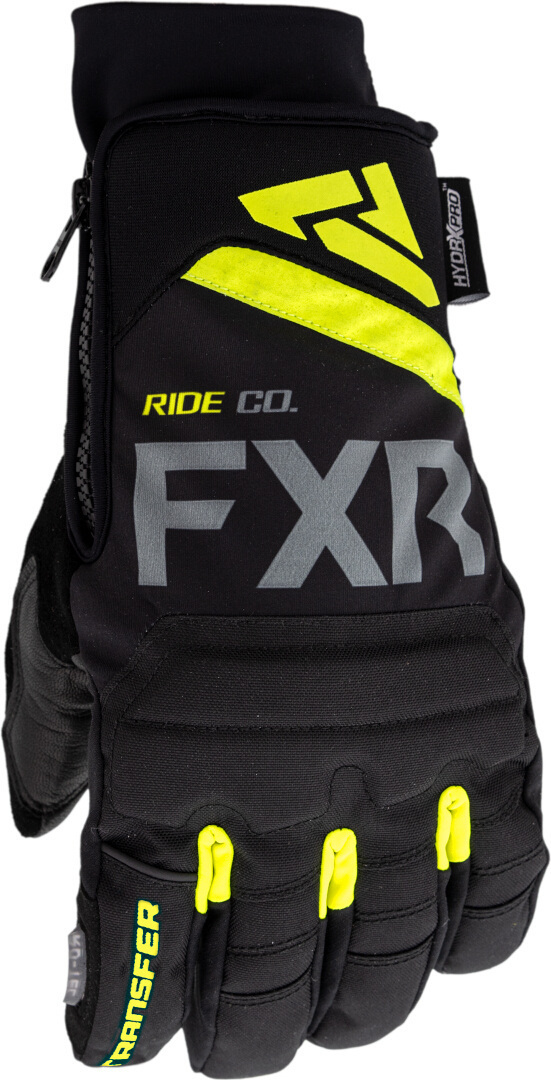 FXR Transfer Short Cuff Gants de motoneige, noir-jaune, taille 4XL pour Hommes