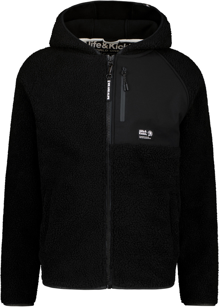 Alife And Kickin HaraldAK G Teddy Zip Hoodie Sweat à capuche zippé, noir, taille XL pour Hommes