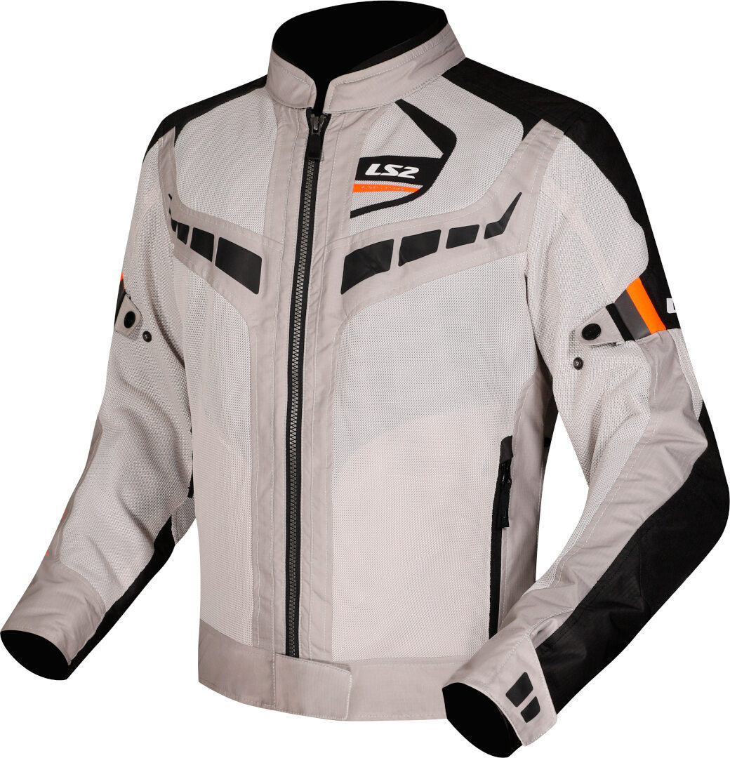 LS2 Garda Air Ladies Motorcycle Textile Jacket, Grey-Orange, Size Xs For Women