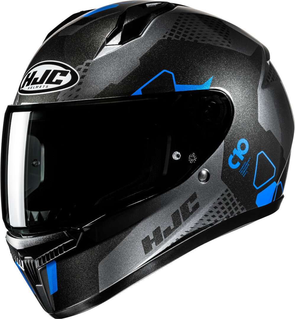 Hjc Men's Black Grey Blue C10 Aspa Helmet, Black-Grey-Blue, Size Xl For