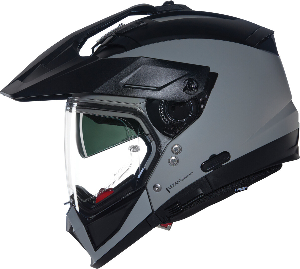 Side view of Nolan N70-2X 06 Classico N-Com Motocross Helmet, grey, Size 2XL for Men