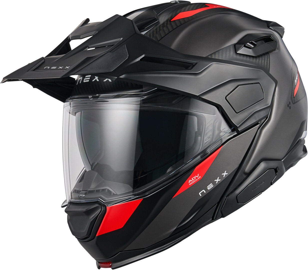 Nexx X.Lifecountry Terra Carbon Шлем Серый матовый/красный S (55/56) 
