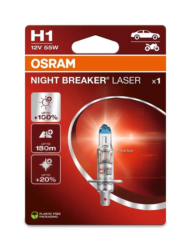 OSRAM Night Breaker Laser Glühbirne H1 12V/55W - X1, weiss