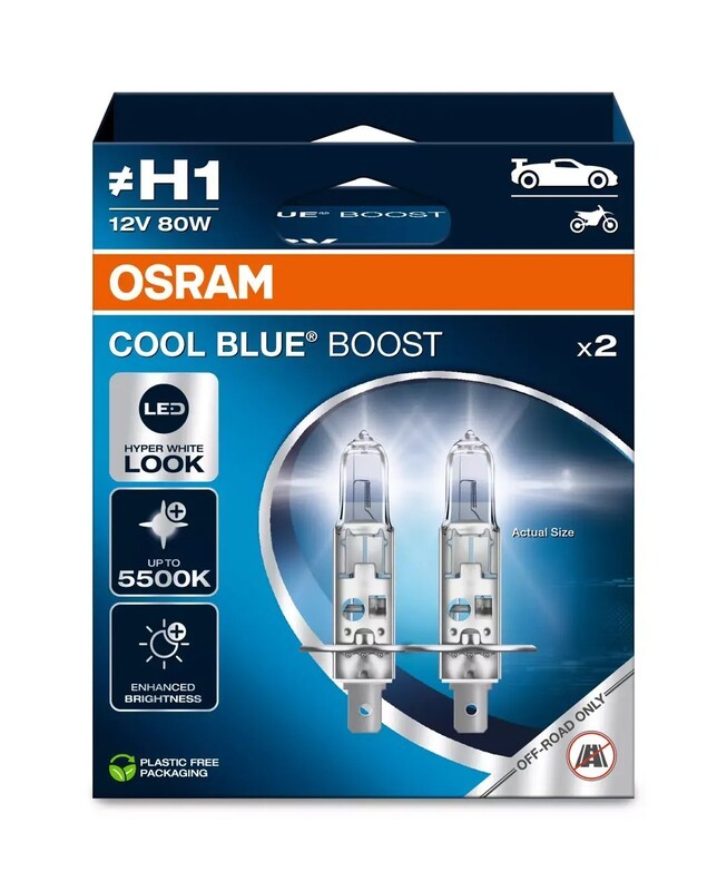 OSRAM Cool Blue Boost-pære H1 12V/80W - X2