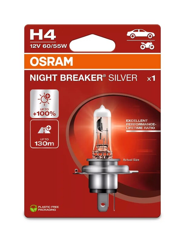OSRAM Night Breaker Glödlampa silver H4 12V/60/55 - X1