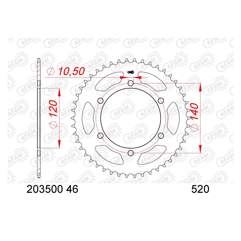 Afam Unisex Rear Sprocket Steel Standard - 520