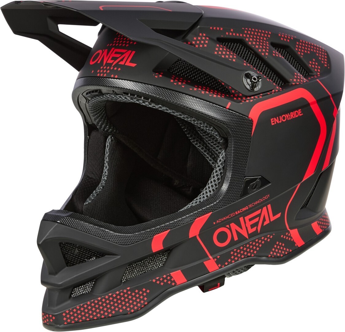 Oneal Blade Polyacrylite Strike Downhill Helmet, black-red, Size XL for Men