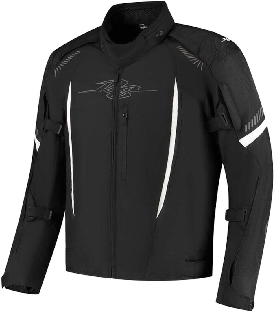 Rusty Stitches Pete Veste textile de moto imperméable, noir-blanc, taille XL pour Hommes