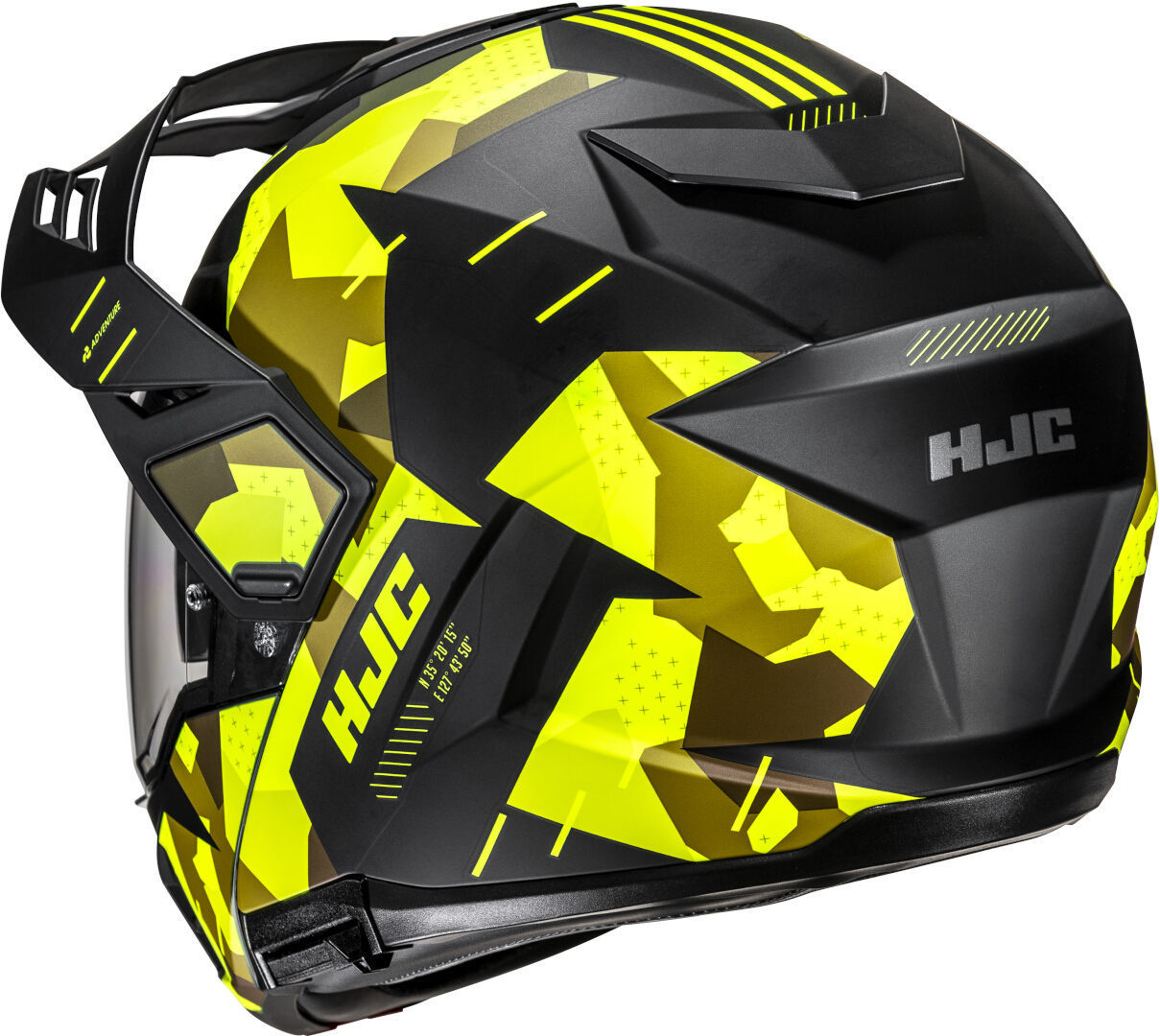 Side view of HJC i80 Roki Helmet, black-yellow, Size XL for Men
