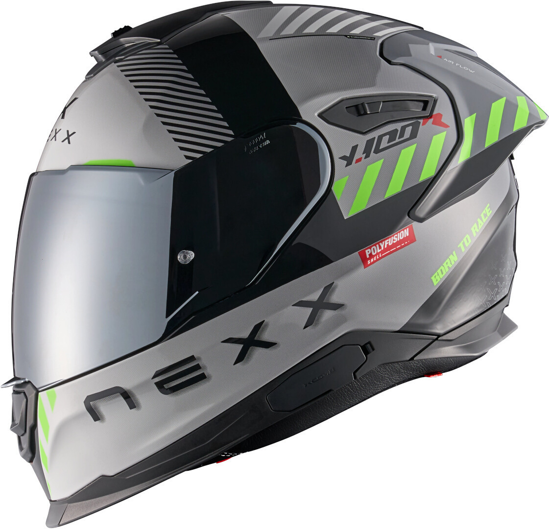 Side view of Nexx Y.100R Fade Helmet, black-grey, Size L for Men