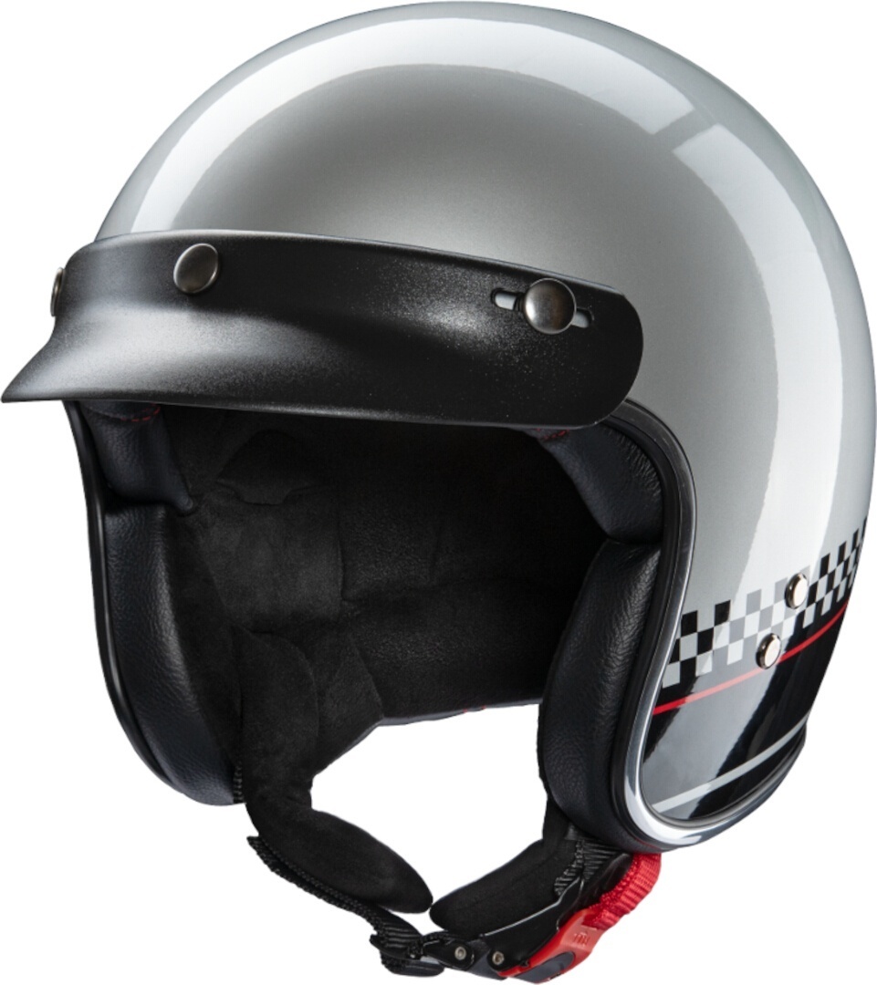 Redbike RB-806 Le Mans Casque jet, noir-argent, taille L pour Hommes