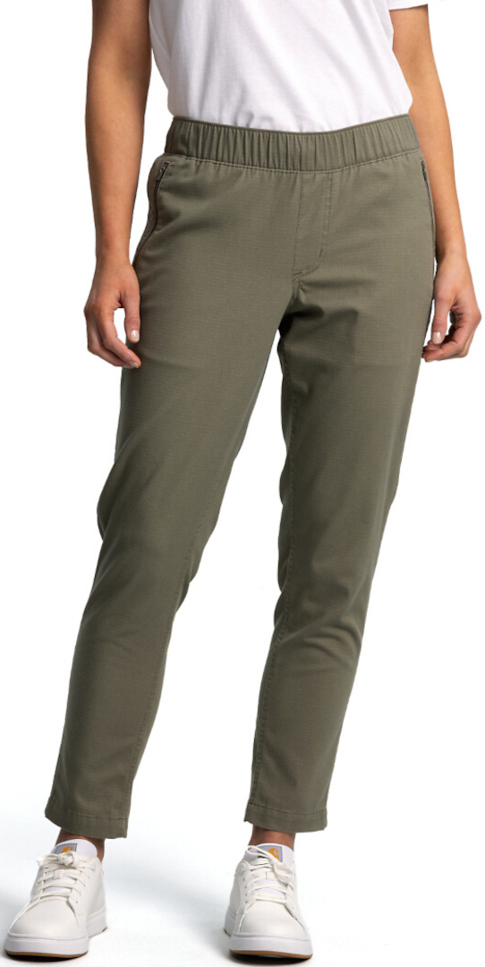 Side view of Carhartt Force Relaxed Fit Ripstop Work Ladies Pants, green, Size XL for Women