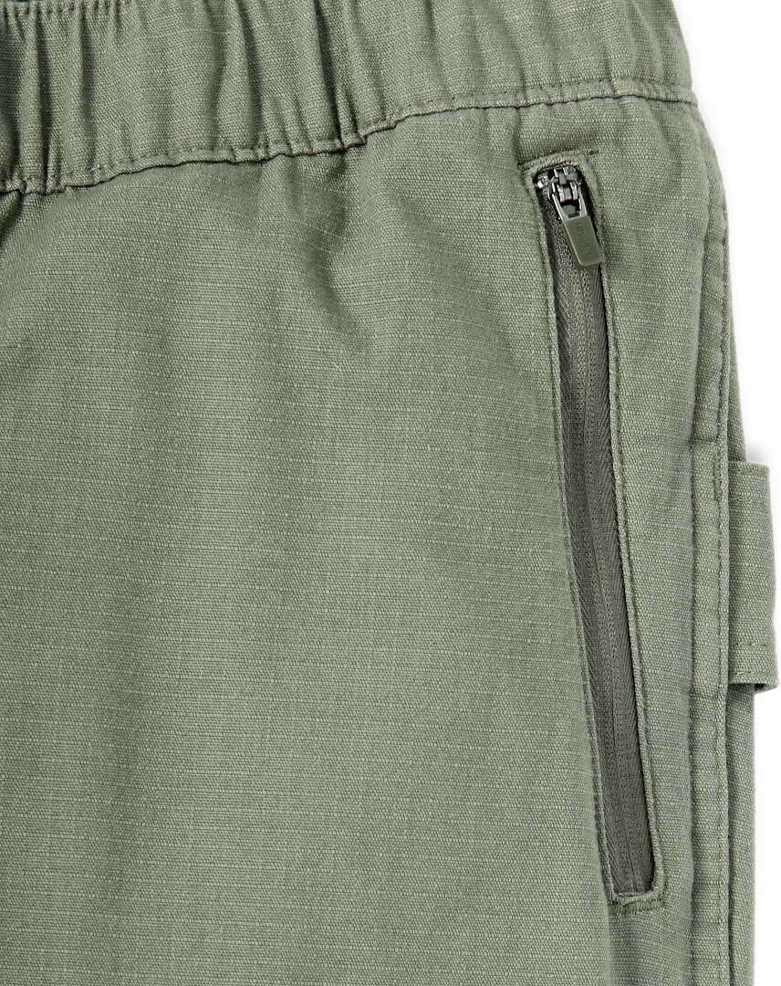 Side view of Carhartt Force Relaxed Fit Ripstop Work Ladies Pants, green, Size XL for Women