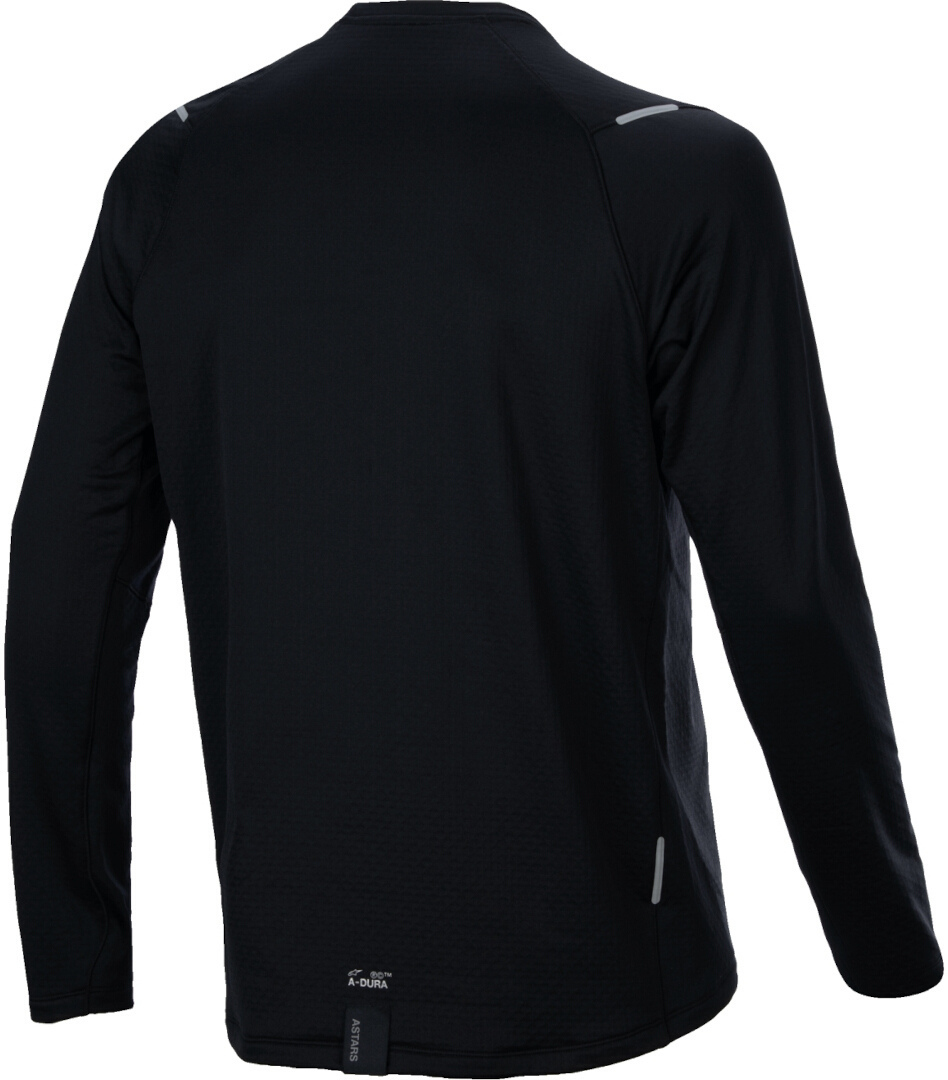 Side view of Alpinestars A-Dura Thermal Long Sleeve Bicycle Jersey, black, Size L for Men