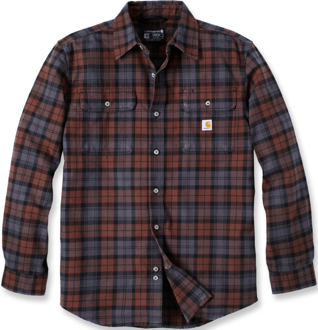 Carhartt Loose Fit Heavyweight Flannel Long-Sleeve Plaid Рубашка тёмно-красный L 
