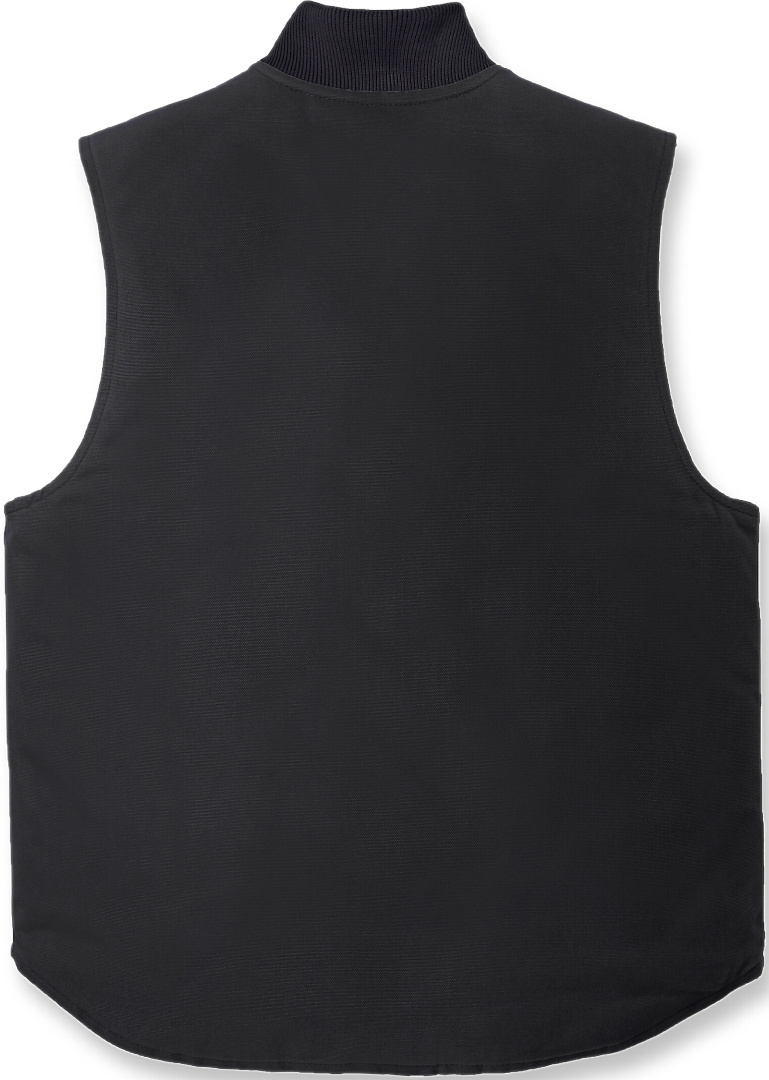 Side view of Carhartt Relaxed Fit Firm Duck Insulated Rib Collar Vest, black, Size 3XL for Men