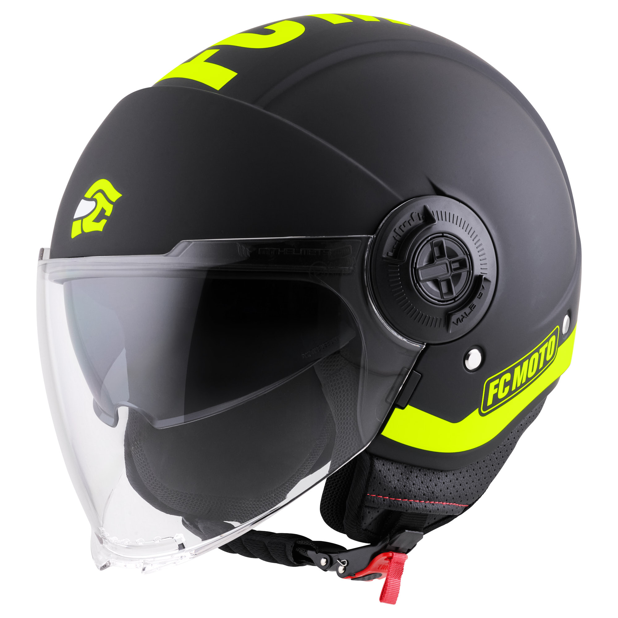 FC-Moto Ralgo Casque jet, noir-jaune, taille XL pour Hommes