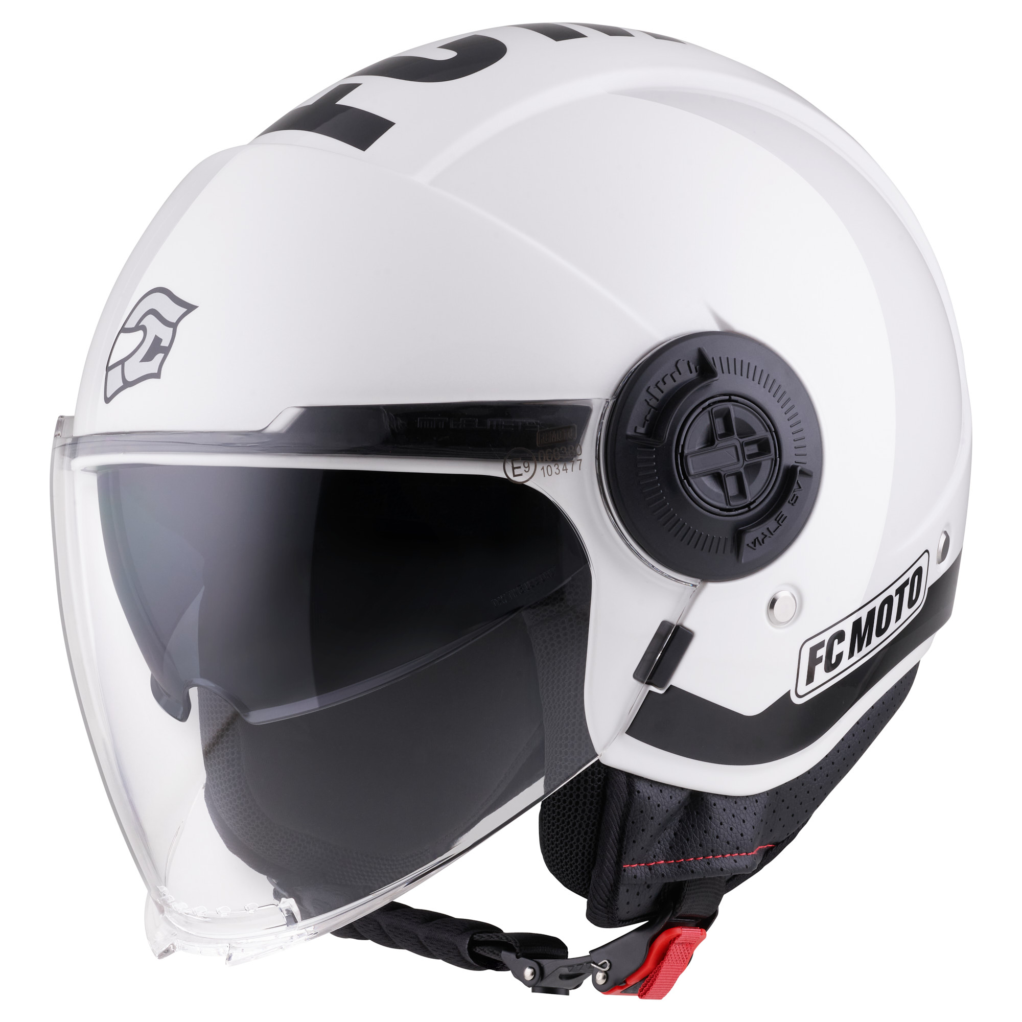 FC-Moto Ralgo Casque jet, noir-blanc, taille XL pour Hommes