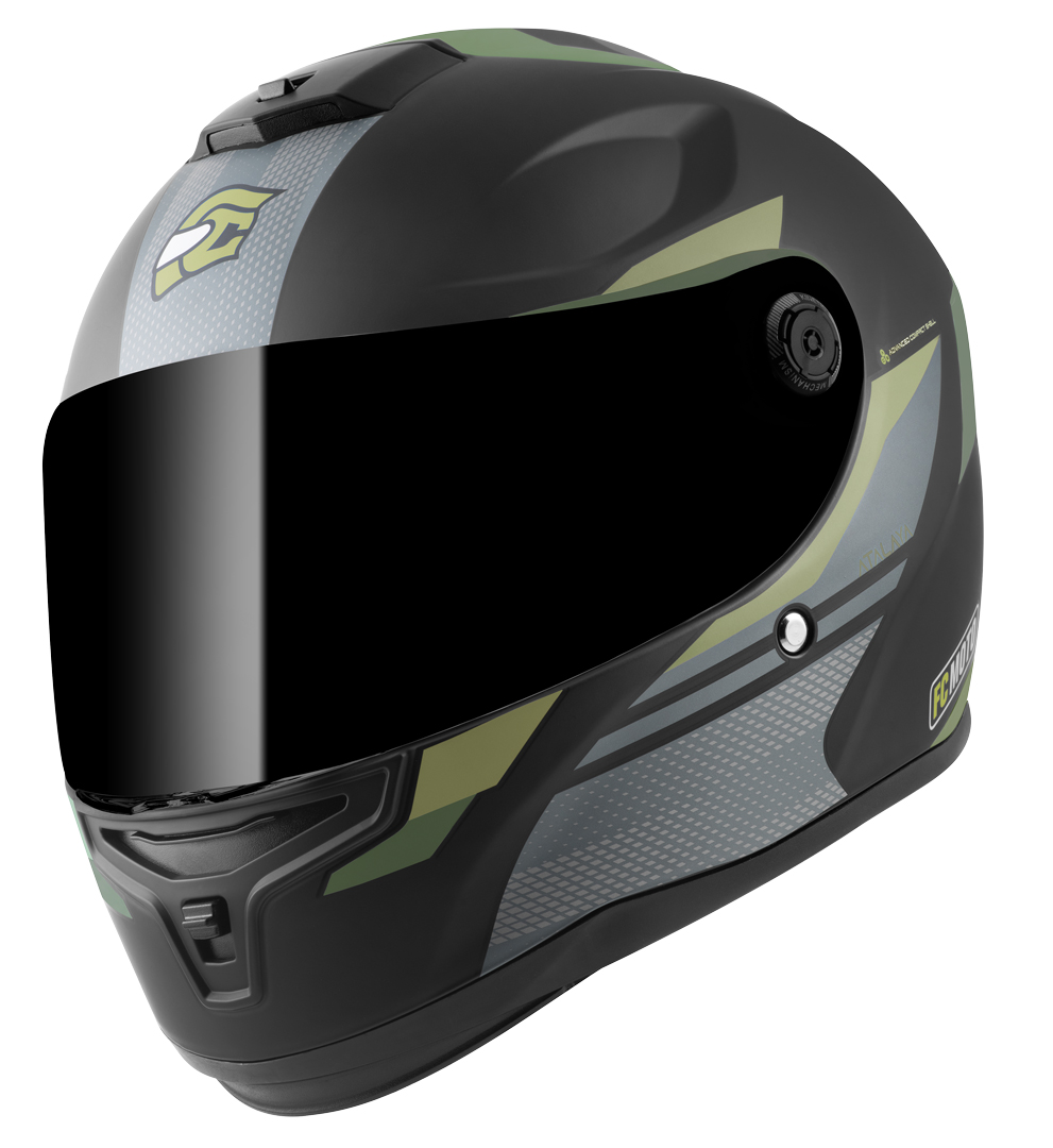 FC-Moto FF114B Zeron Casque, noir-vert, taille S pour Hommes