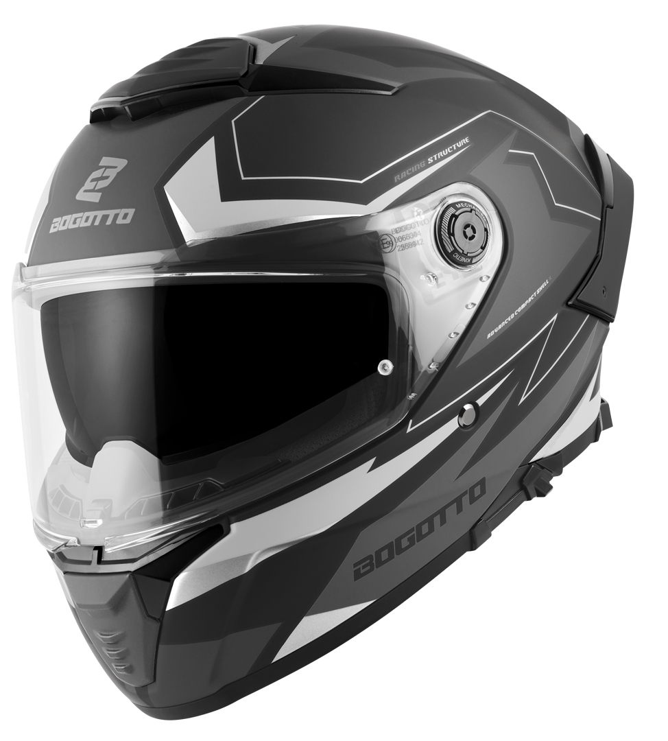 Bogotto FF118 Vilial Casque, noir-gris, taille M pour Hommes