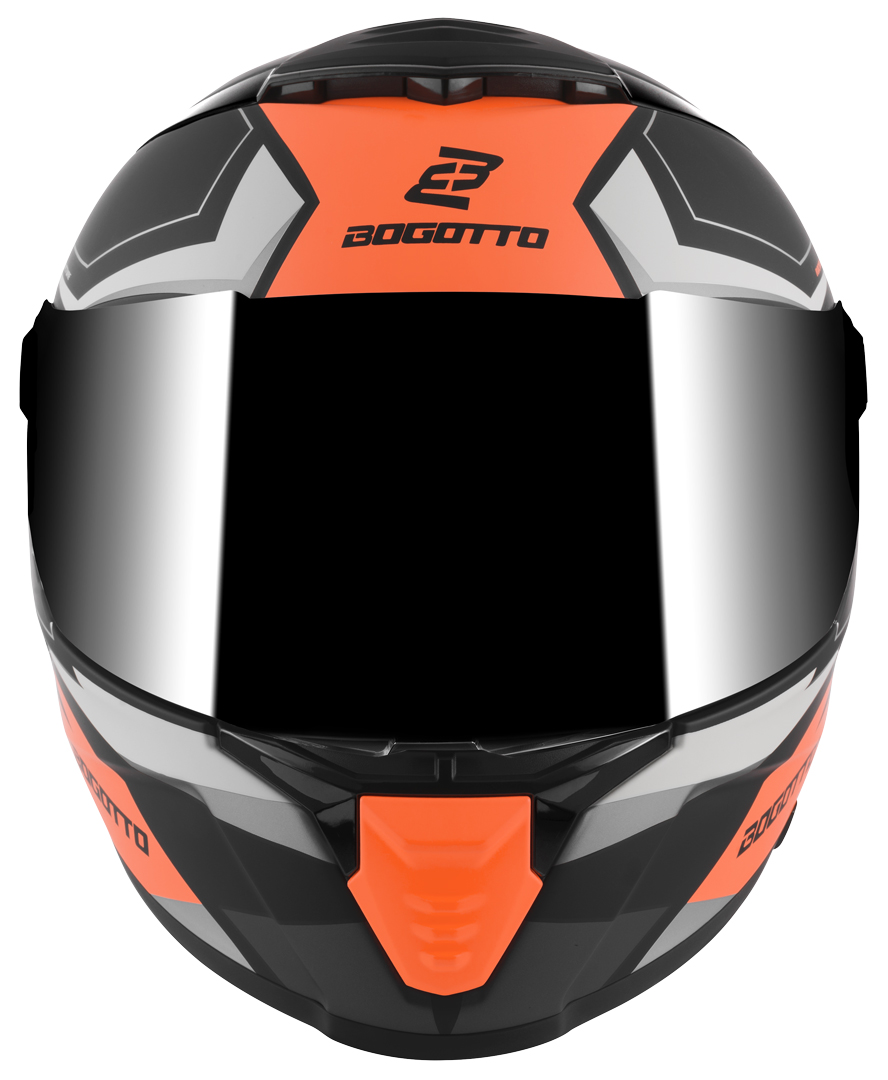 Side view of Bogotto FF118 Vilial Helmet, black-orange, Size 2XL for Women