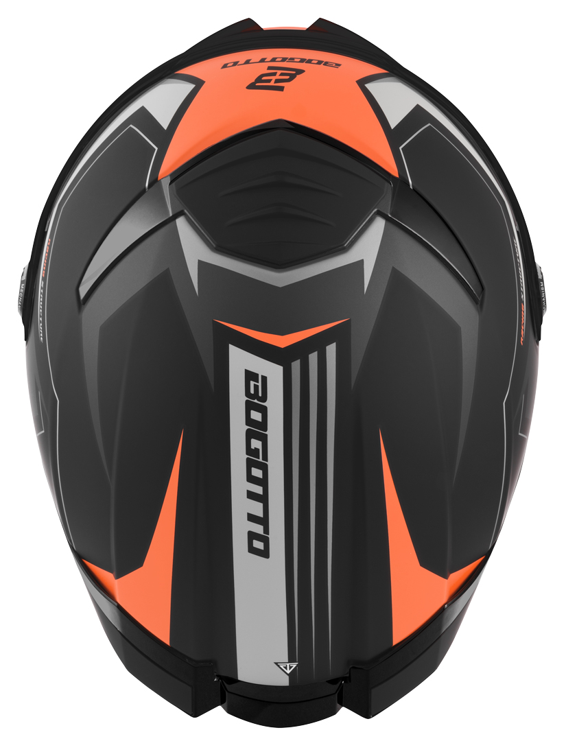 Side view of Bogotto FF118 Vilial Helmet, black-orange, Size 2XL for Women