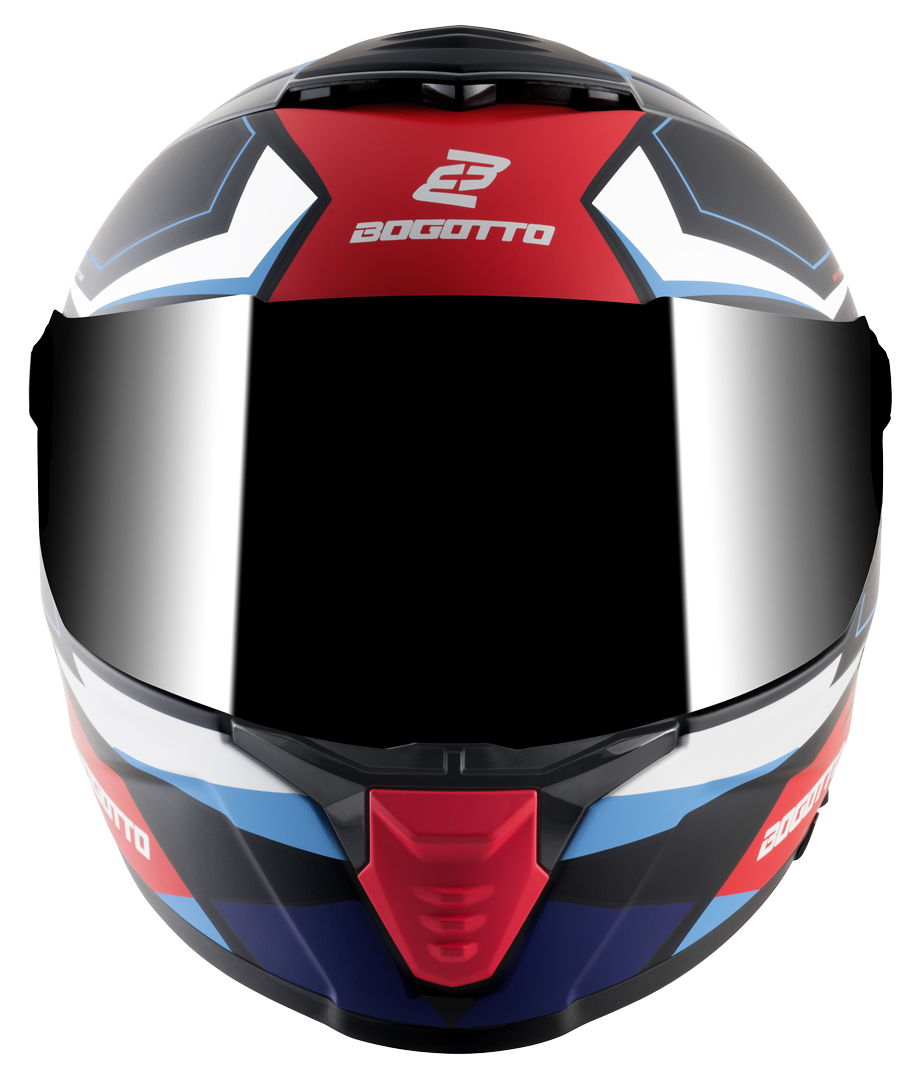Side view of Bogotto FF118 Vilial Helmet, black-white-red-blue, Size XS for Women
