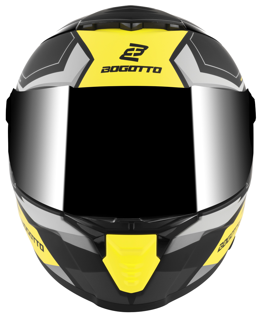Side view of Bogotto FF118 Vilial Helmet, black-yellow, Size XL for Women
