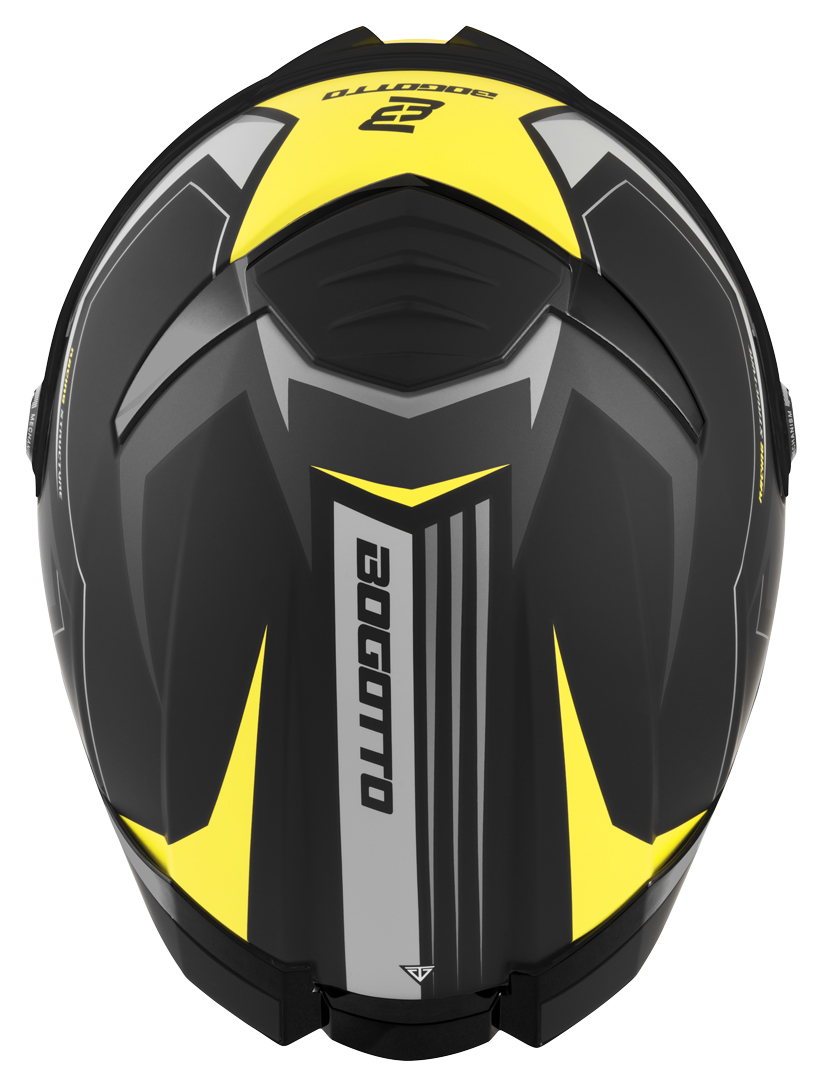 Side view of Bogotto FF118 Vilial Helmet, black-yellow, Size XL for Women