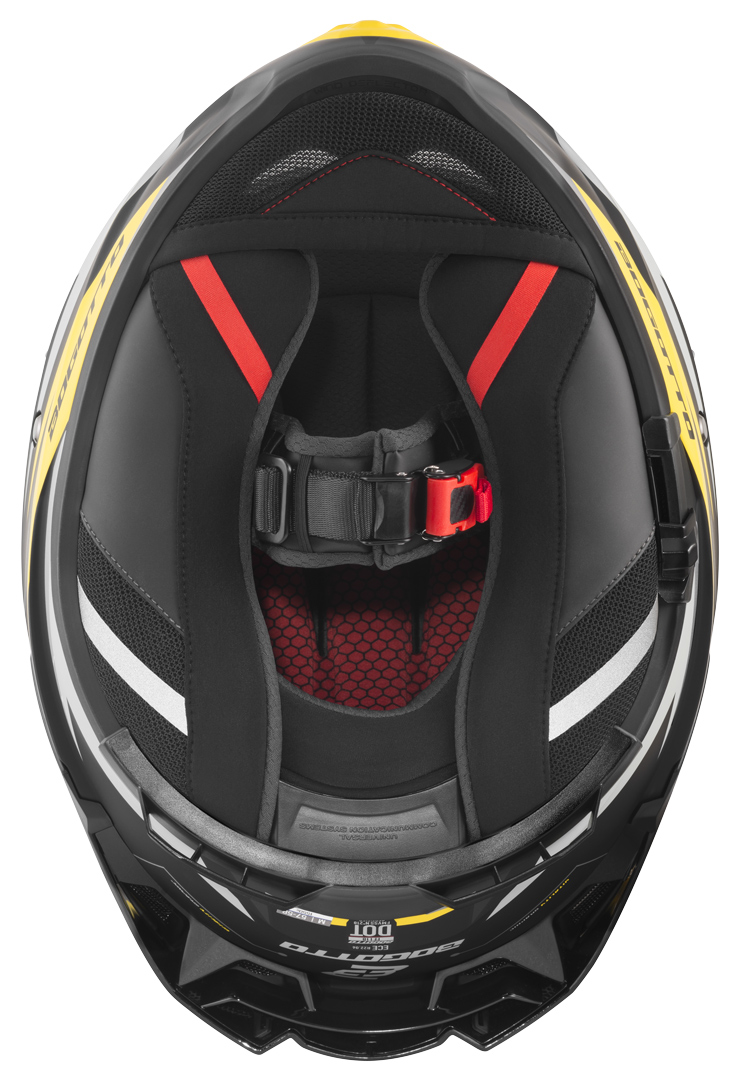 Side view of Bogotto FF118 Vilial Helmet, black-yellow, Size XL for Women