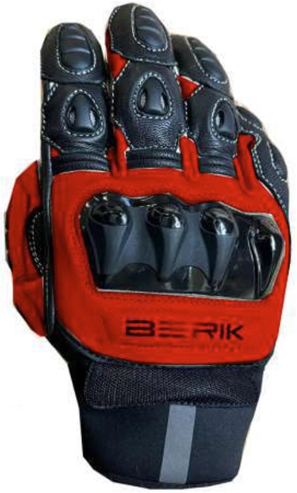 Berik Zakuda Gants de moto, noir-rouge, taille 3XL pour Hommes