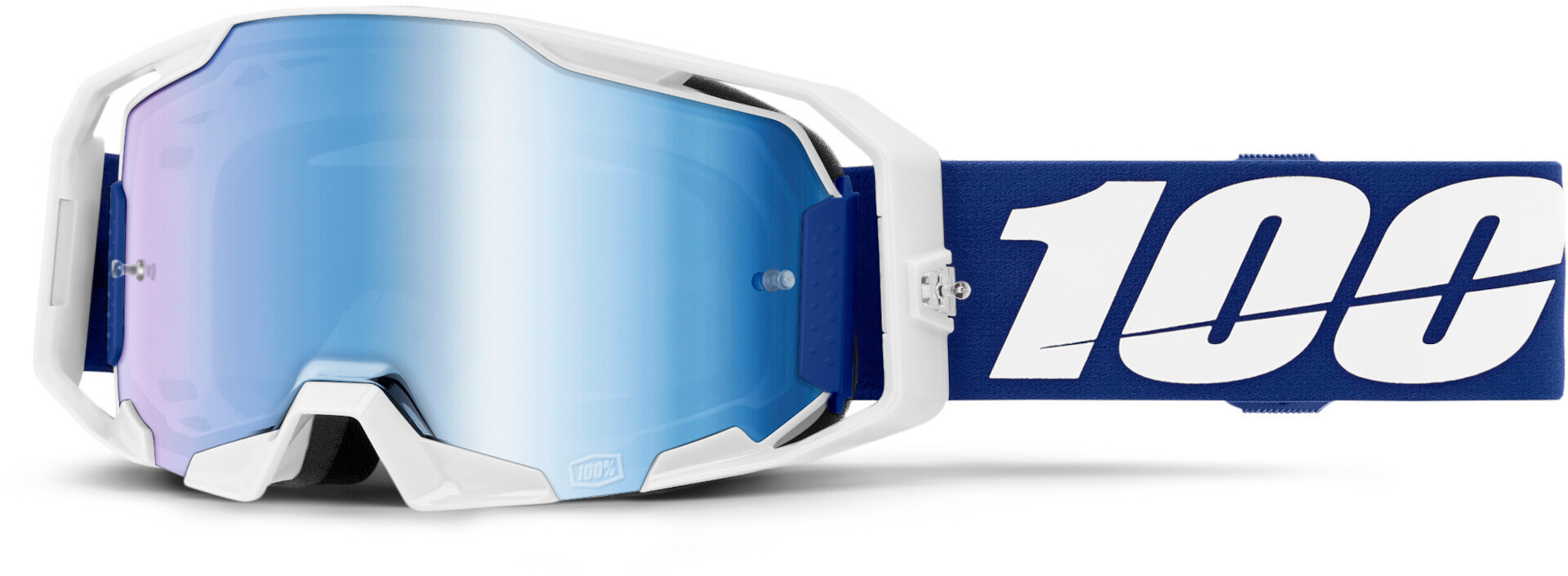 100% ARmatic Motocross Goggles, white-blue for Men-image-766848611