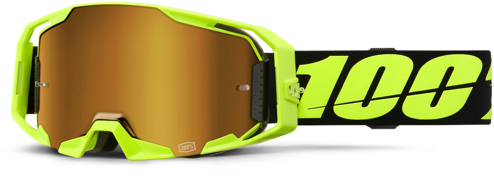 100% ARmatic Motocross Goggles, black-yellow for Men-image-766848640
