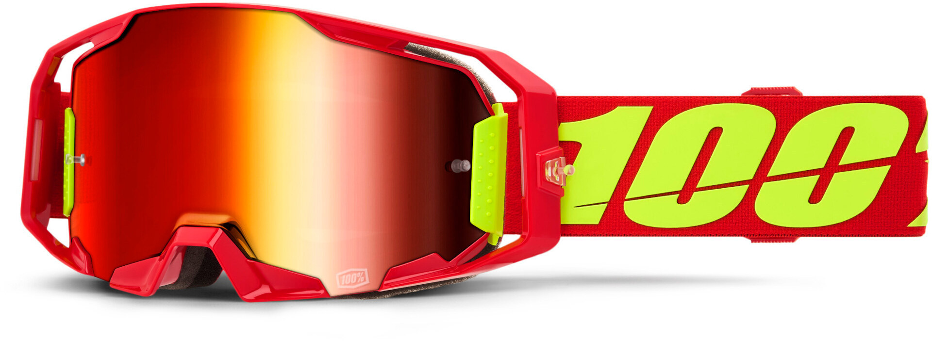 100% ARmatic Motocross Goggles, red-yellow for Men-image-766848635