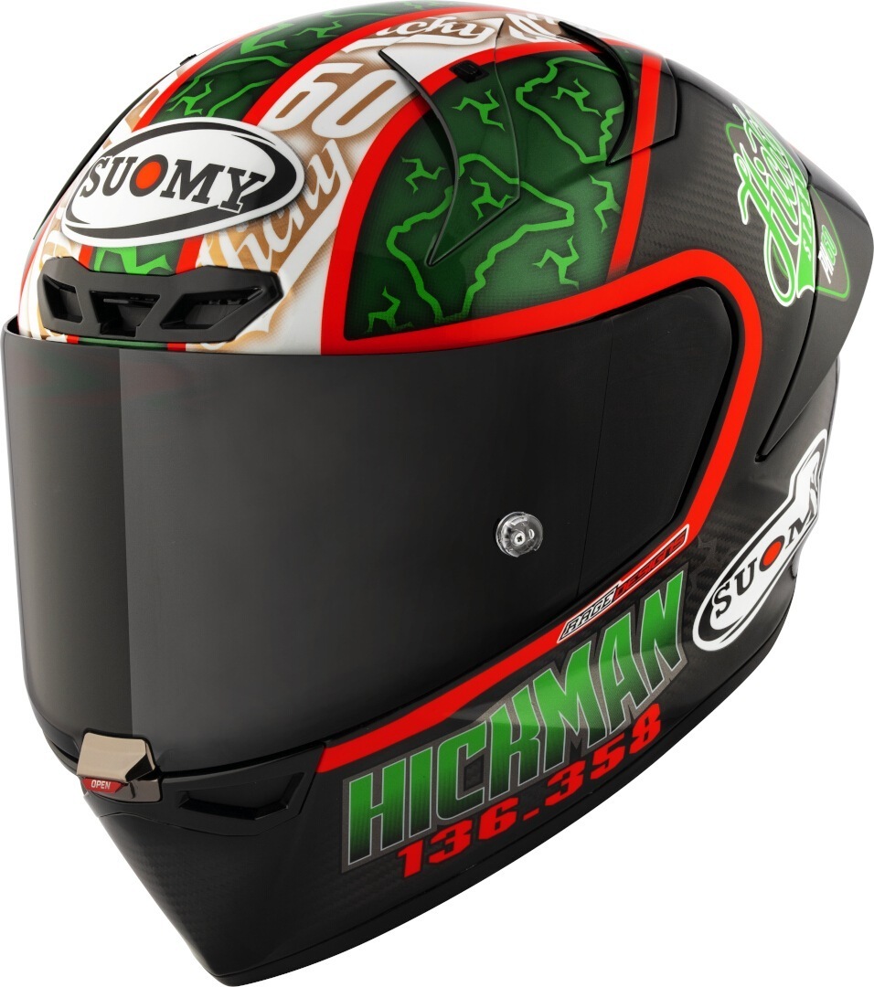Suomy S1-XR GP Hickman Replica 2024 Casque, noir-rouge-vert, taille XL pour Hommes