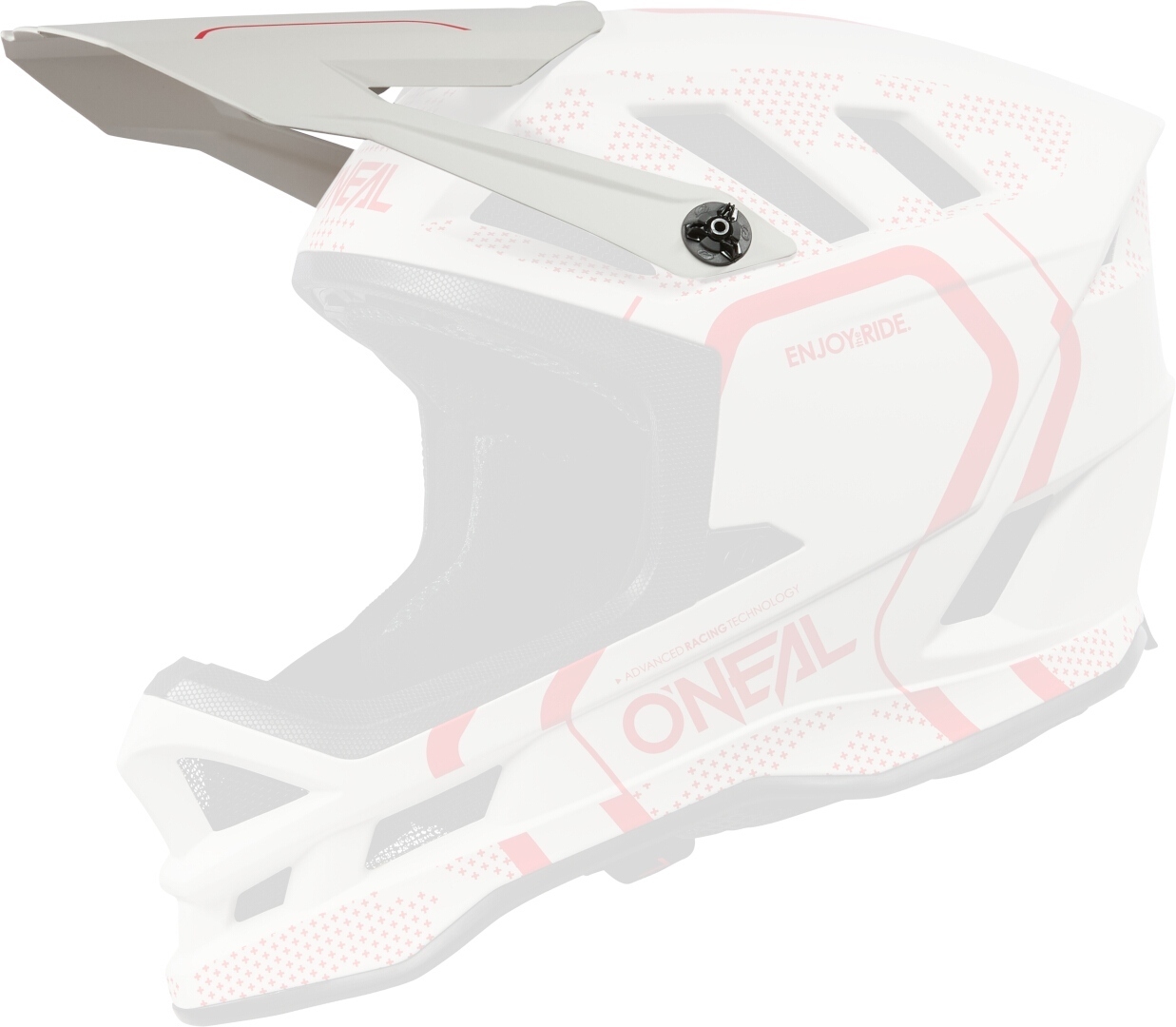 Oneal Blade Polyacrylite Strike Helmet Peak, white-red for Men-image-585895646